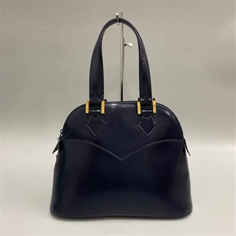 Yves Saint Laurent Borsa pelle vernice blu 